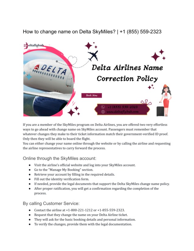 How to change name on Delta SkyMiles